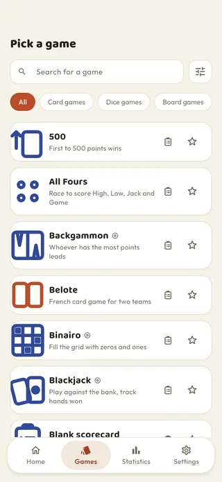 The Braggster games list, with a search box and category filters